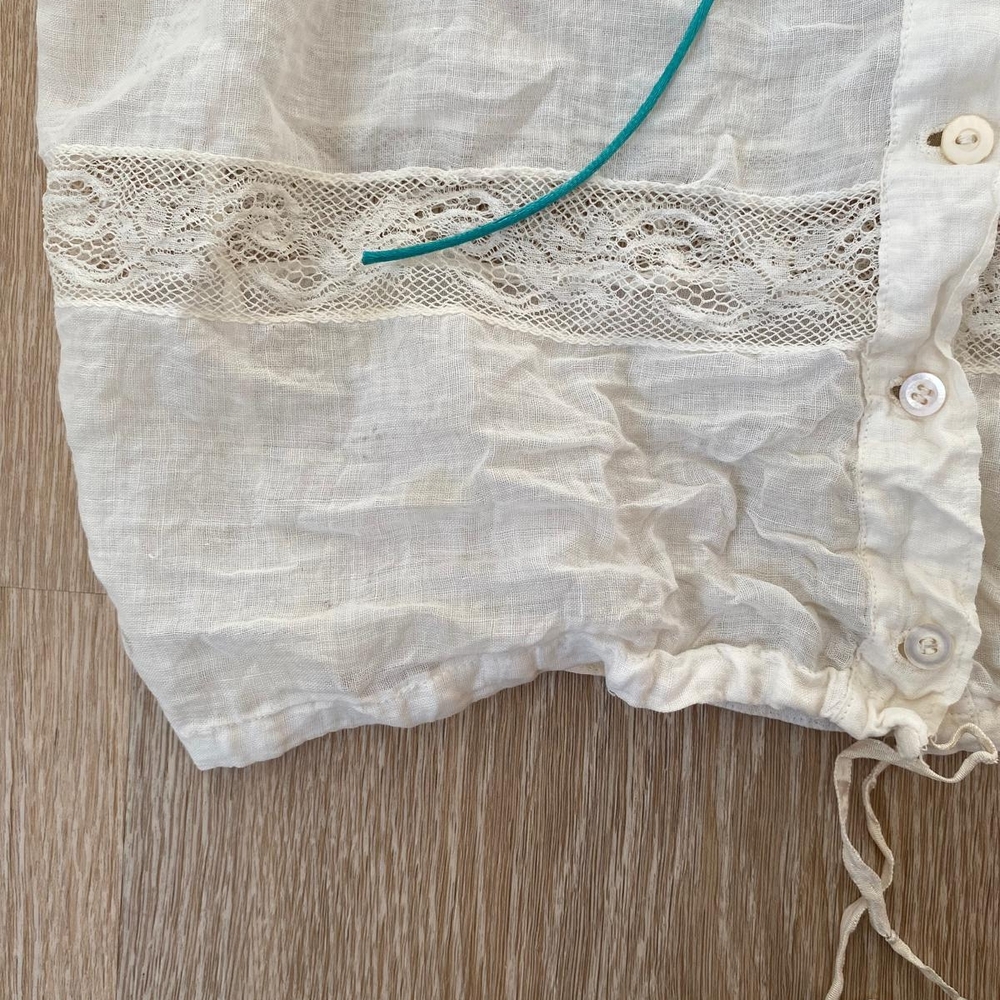 Antique Early 20th Century Lace Trimmed Corset Cover Edwardian Top (STUDY PIECE) - Picture 5 of 11